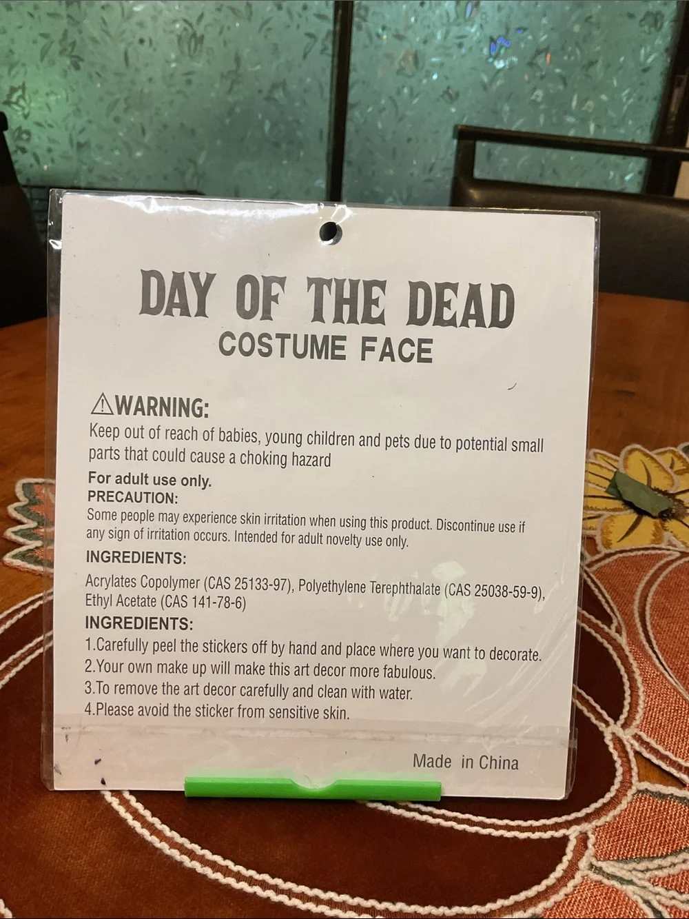 Costume Face Gems - Pearl, Teal & Gold Accents